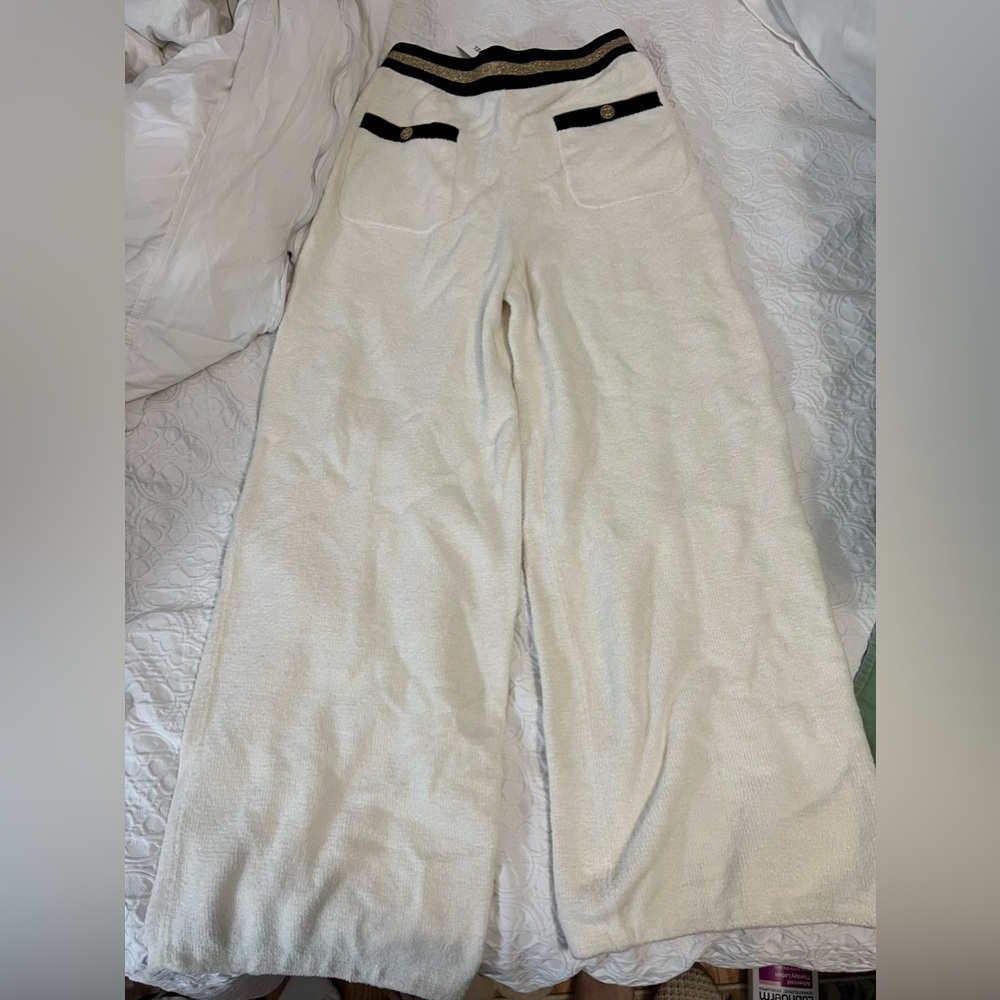 NWT Chanel Creme Terrycloth Pants